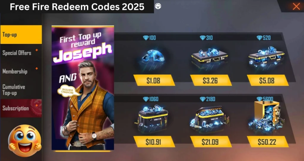 Free Fire Redeem Codes 2025