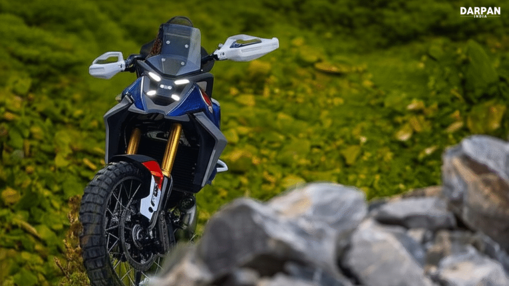 BMW F 450 GS bike parked on rugged mountain path