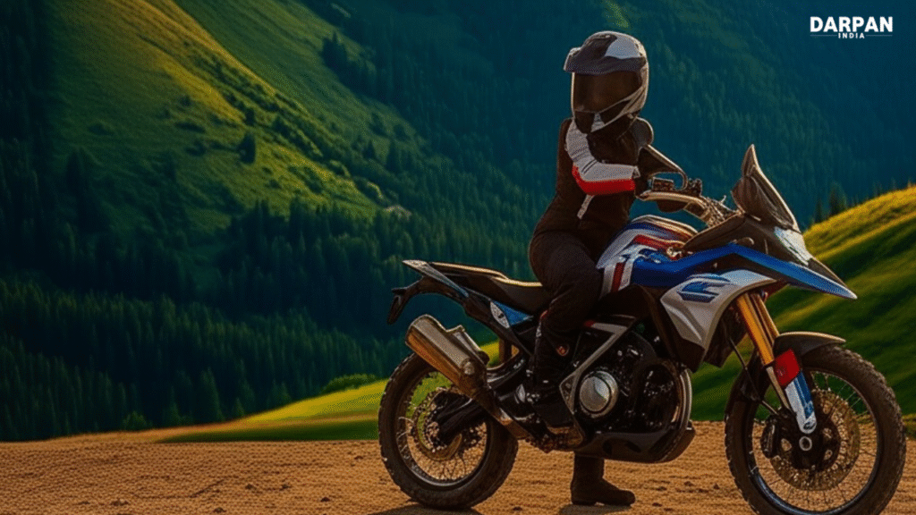 BMW F 450 GS adventure bike on rocky terrain