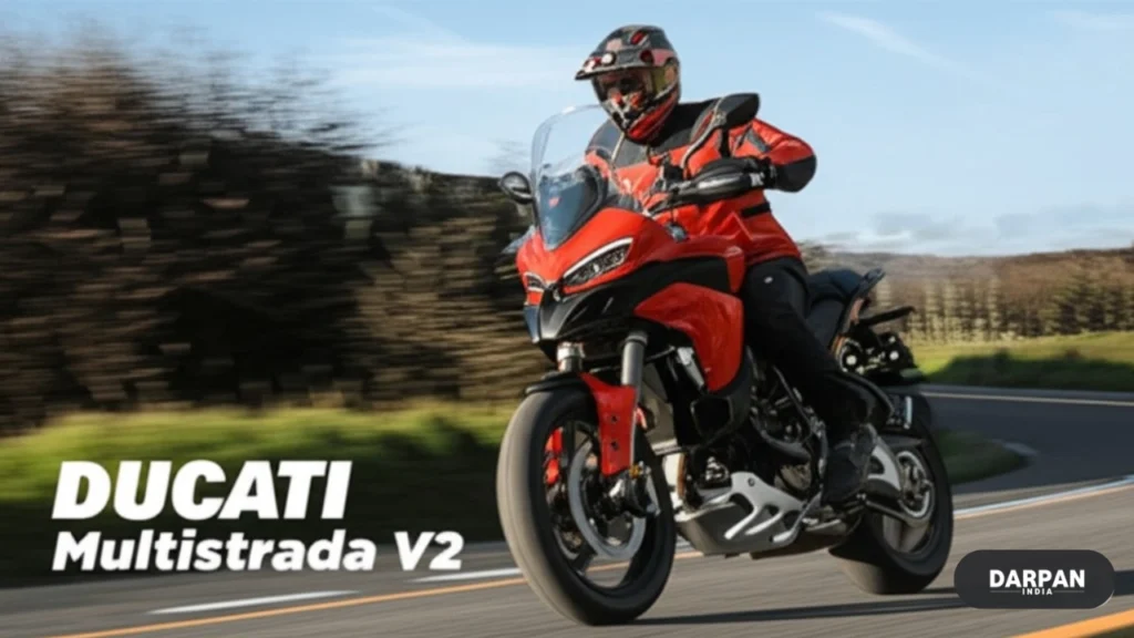 ducati multistrada v2 riding on mountain road