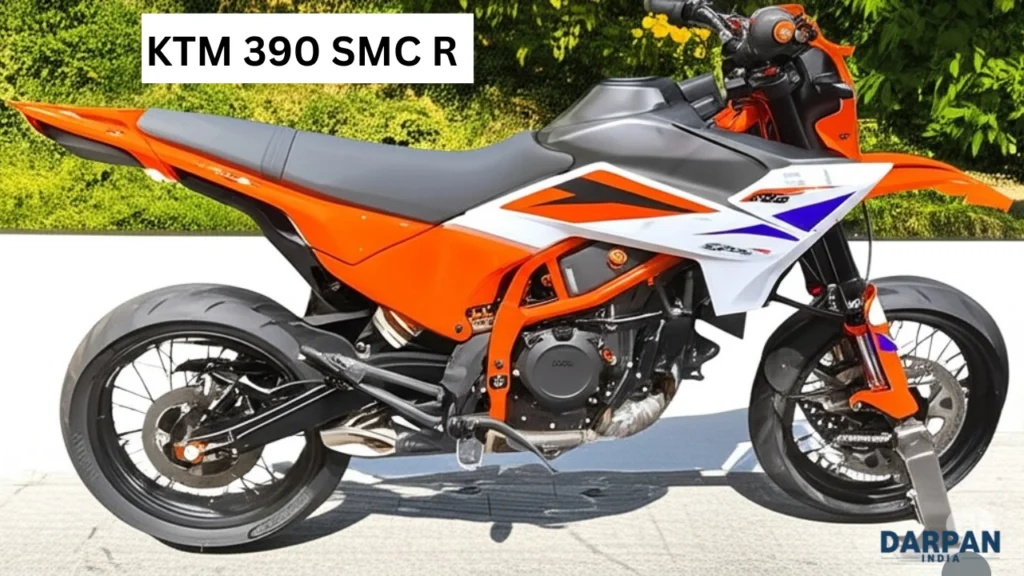 ktm 390 smc r motorcycle with showcasing a high-performance supermoto bike
