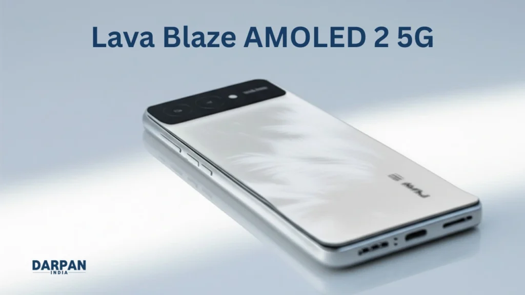 lava blaze amoled 2 5g in feather white color