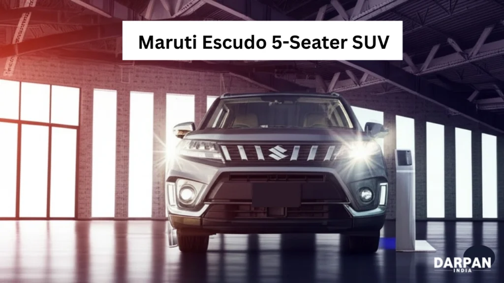 maruti escudo 5 seater suv front view with headlights on