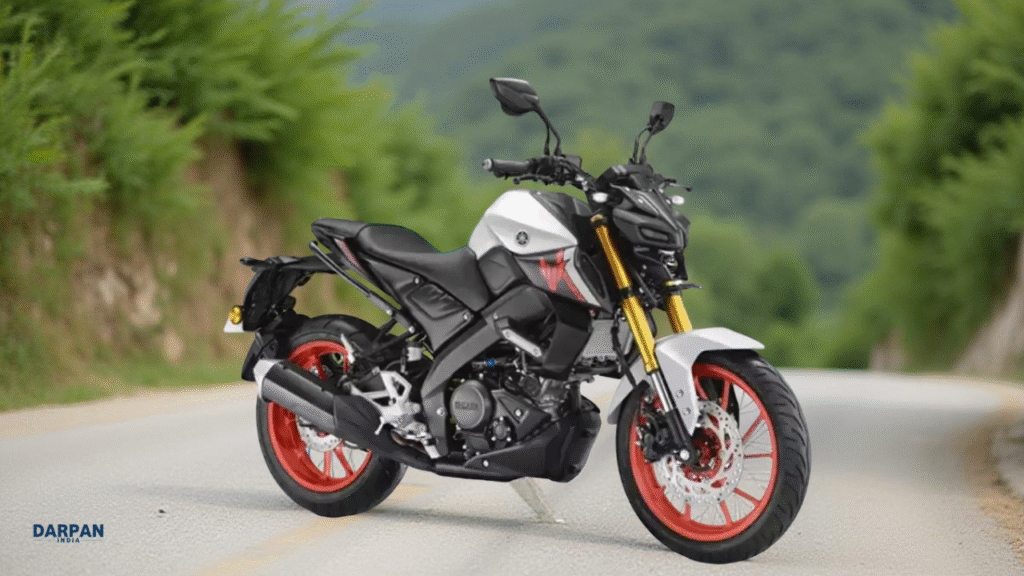 new yamaha mt 15 with metallic black and white dlx color