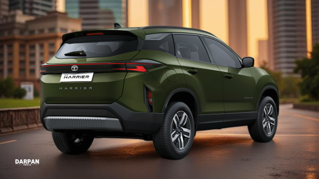 rear view of harrier adventure x with adventure badging