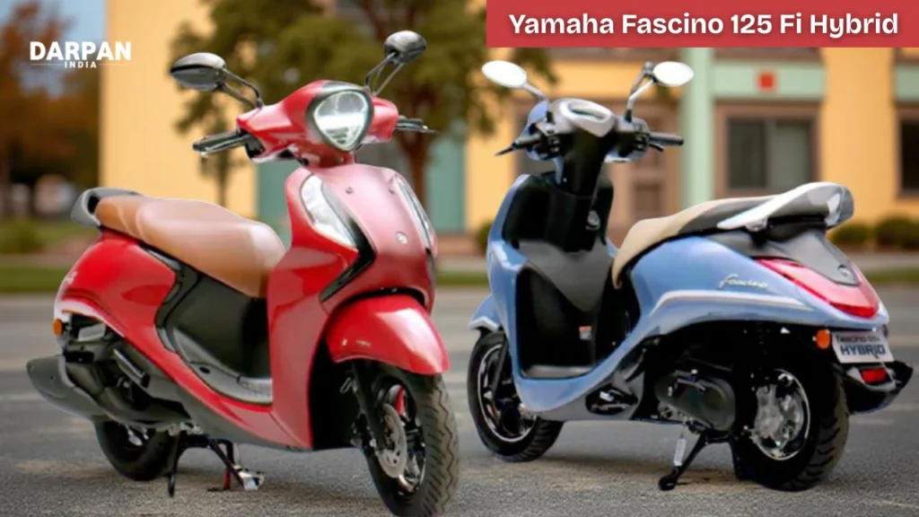 yamaha fascino 125 fi hybrid price in blue color variant parked on road