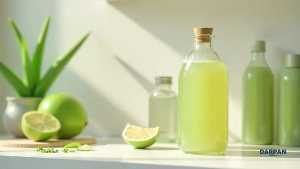 healthy green drink made from neem and aloe vera