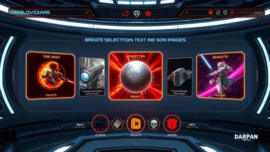 holographic panels displaying various greblovz2004 gameplay modes